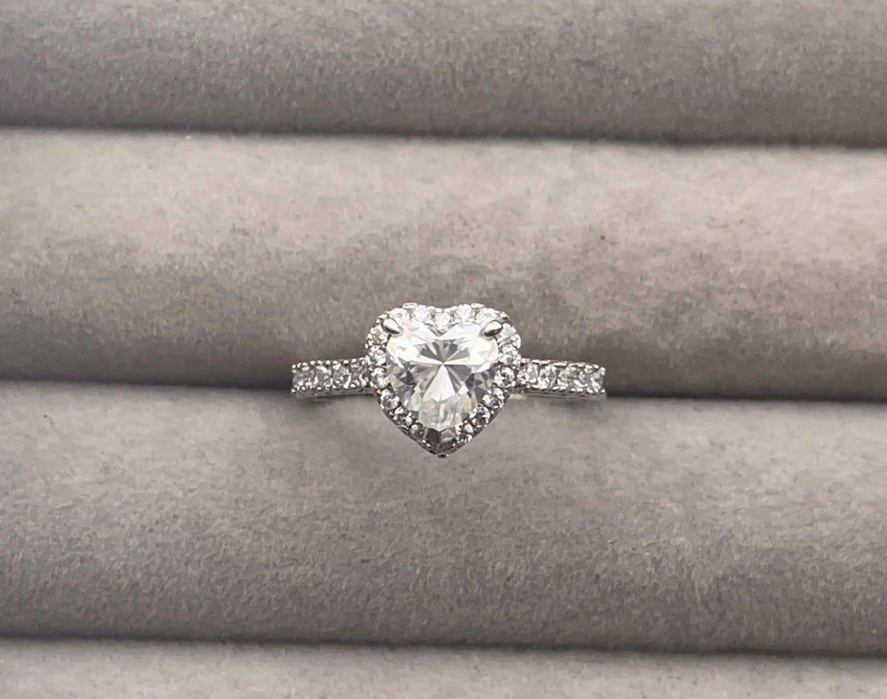 Moissanite Diamond Engagement Ring | Heart Rings | Womens Diamond Engagement Ring | Diamond Heart Ring | Moissanite Ring | Heart Shape Ring