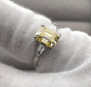 Yellow Moissanite Diamond Engagement Ring | 3.0 CT Ring | Yellow Diamond Engagement Ring | Yellow Diamond Ring | Yellow Moissanite Ring