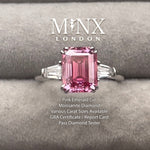 Pink Moissanite Diamond Engagement Ring | 3.0 CT Ring | Pink Diamond Engagement Ring | Pink Diamond Ring | Moissanite Ring | Emerald Ring