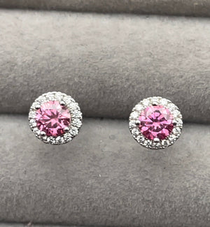 Moissanite Earring Studs | VVS1 Ear Studs | Pink Diamond Earrings | Pink Ear Studs | Moissanite Earrings | Moissanite Ear Studs | Ear Studs