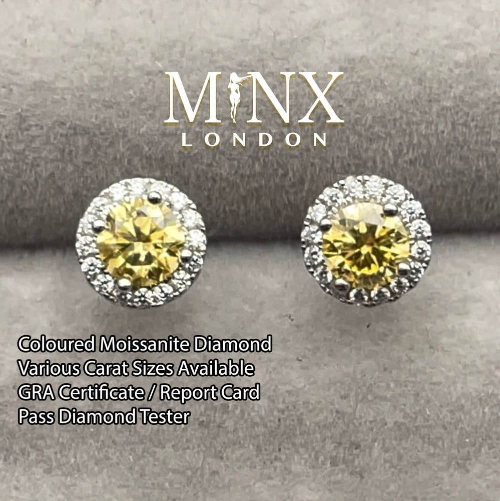 Moissanite Earring Studs | VVS1 Ear Studs | Yellow Diamond Earrings | Yellow Ear Studs | Moissanite Earrings | Moissanite Ear Studs