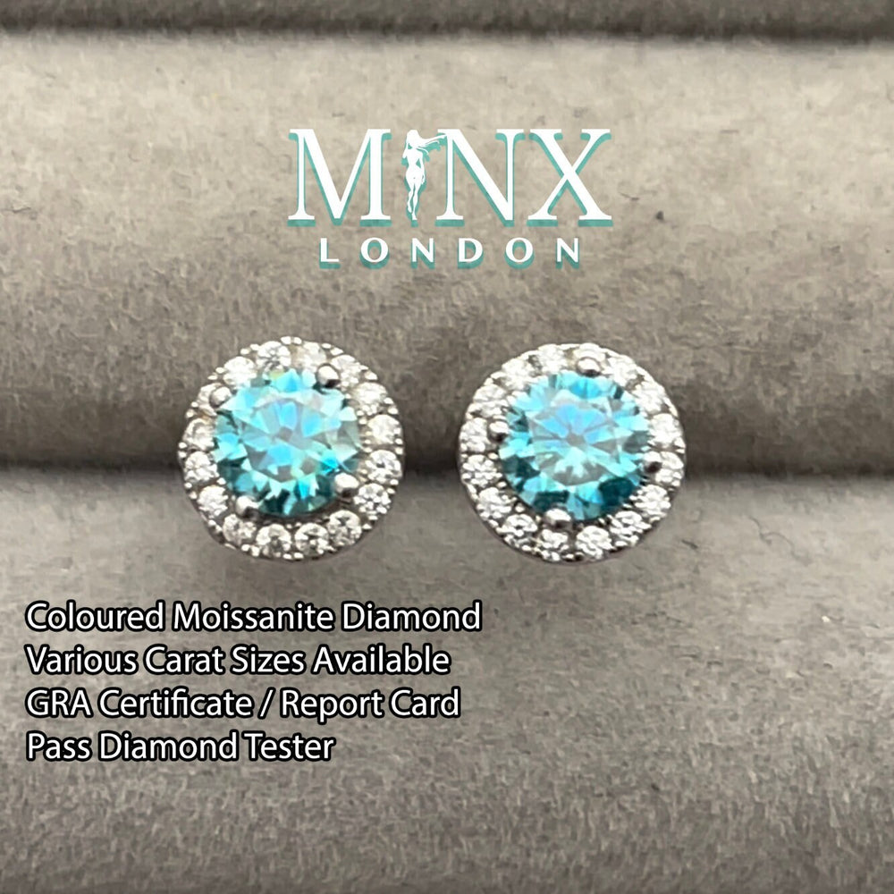 Moissanite Earring Studs | Aquamarine Ear Studs | Blue Diamond Earrings | Blue Ear Studs | Moissanite Earrings | Moissanite Ear Studs