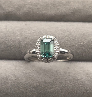 Moissanite Rings | Green Diamond Engagement Ring | VVS1 1.0 CT Ring | Emerald Engagement Ring | Green Emerald Wedding Ring | Moissanite Ring