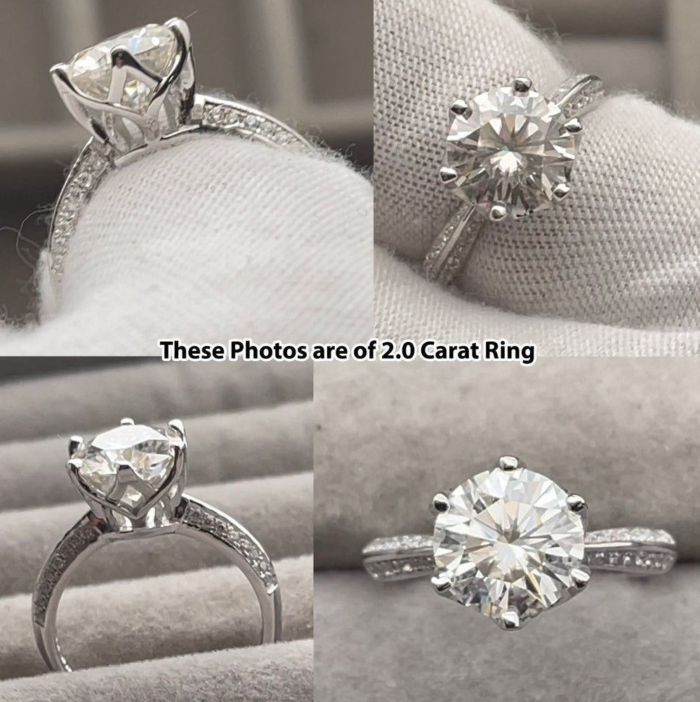 Moissanite Engagement Ring | Womens Big Carat Engagement Ring | Halo Wedding Ring | Moissanite Ring | Moissanite Rings | Womens Diamond Ring