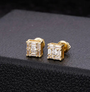 Iced Out Earrings | Diamond Earrings | Womens Earrings | Ear Studs | Womens Stud Earrings | Mens Diamond Ear Studs |  Hip Hop Earrings