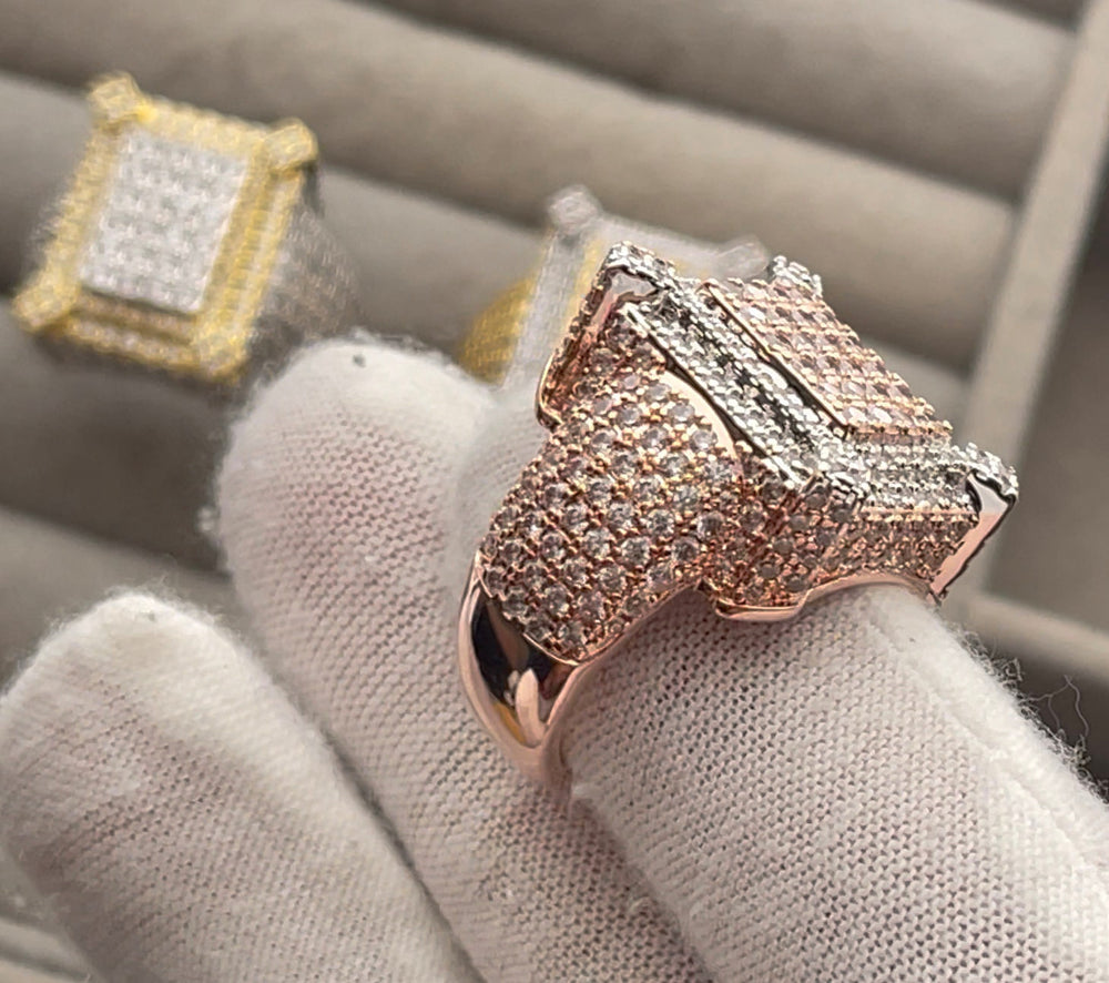 Mens Big Diamond Ring | Hip Hop Ring | Mens Iced Out Ring | Womens Iced Ring | Iced Out Rings | Mens Rose Gold Ring | Big Diamond Rings Men