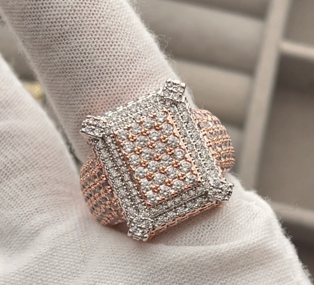 Mens Big Diamond Ring | Hip Hop Ring | Mens Iced Out Ring | Womens Iced Ring | Iced Out Rings | Mens Rose Gold Ring | Big Diamond Rings Men