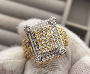 Mens Big Diamond Ring | Hip Hop Ring | Mens Iced Out Ring | Womens Iced Ring | Iced Out Rings | Mens Iced Gold Ring | Big Diamond Rings Men