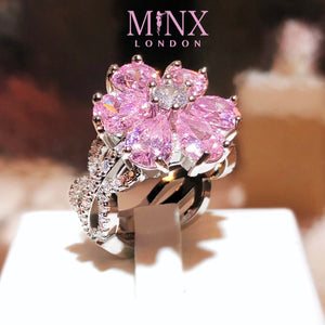 Pink Diamond Ring | Pink Diamond Flower Ring | Womens Pink Diamond Ring | Promise Ring | Womens Engagement Ring | Flower Ring | Love Ring