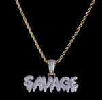 Savage Pendant | Iced Out Pendant | Letter Pendants | Diamond Pendant | Iced Necklace | Bling Necklace | Hip Hop Chain | Iced Jewellery