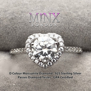 Heart Rings | Moissanite Diamond Engagement Ring | Womens Diamond Engagement Ring | Diamond Heart Ring | Moissanite Ring | Heart Shape Ring