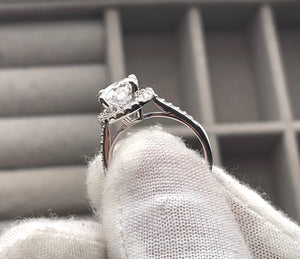 
            
                Load image into Gallery viewer, Moissanite Engagement Ring | 2ct | Womens Engagement Ring | Halo Wedding Ring | Moissanite Ring | Moissanite Rings | Womens Diamond Ring
            
        