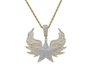 Star Necklace | Diamond Wings Pendant | Iced Out Star Pendant | Diamond Star Pendant | Diamond Star Necklace | Star Shape Pendant | Hip Hop