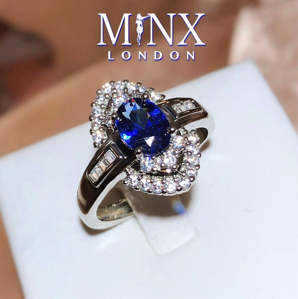 Sapphire Blue Diamond Ring | Blue Diamond Engagement Ring | Sapphire Blue Ring | Blue Diamond Wedding Ring | Blue Diamond Ring