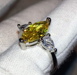 Marquise Ring | Marquise Diamond Ring | Marquise Engagement Ring | Marquise Diamond Cut Ring | Yellow Diamond Wedding Ring | Yellow Diamond