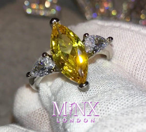 Marquise Ring | Marquise Diamond Ring | Marquise Engagement Ring | Marquise Diamond Cut Ring | Yellow Diamond Wedding Ring | Yellow Diamond