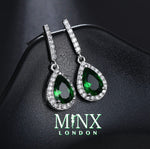 Green Diamond Earrings | Emerald Green Earrings | Emerald Diamond Earrings | Teardrop Earrings | Womens Earrings | Emerald Earrings