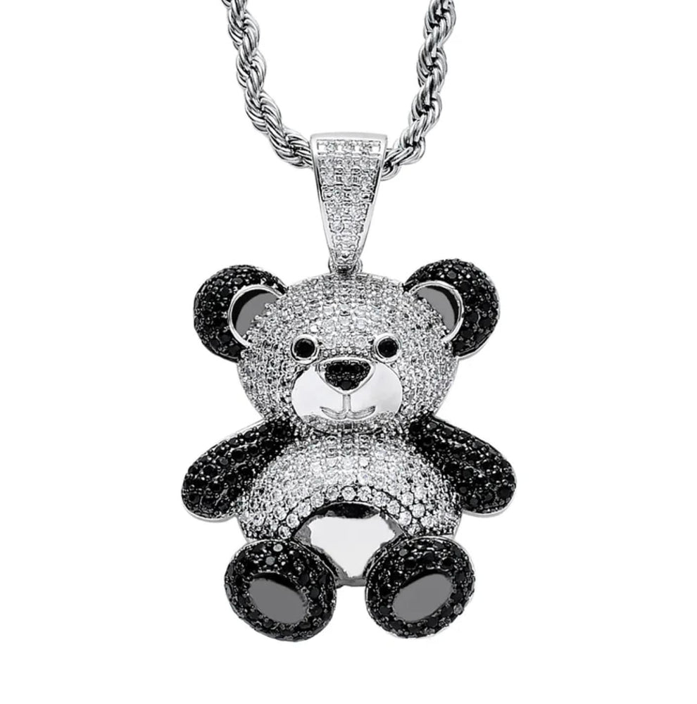 Diamond Teddy Bear Pendant | Hip Hop Pendant | Iced Out Pendant | Bear Pendants | Diamond Pendant | Diamond Teddy Bear Pendant and Necklace