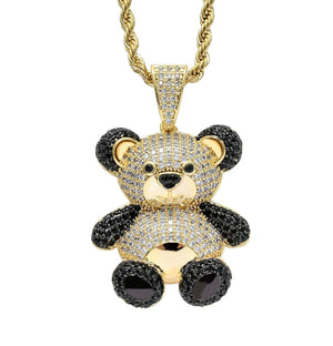 Diamond Teddy Bear Pendant | Hip Hop Pendant | Iced Out Pendant | Bear Pendants | Diamond Pendant | Diamond Teddy Bear Pendant and Necklace