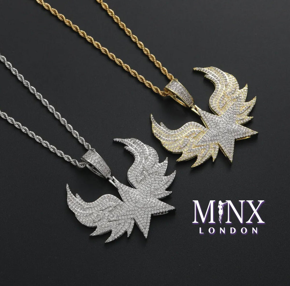 Star Necklace | Diamond Wings Pendant | Iced Out Star Pendant | Diamond Star Pendant | Diamond Star Necklace | Star Shape Pendant | Hip Hop