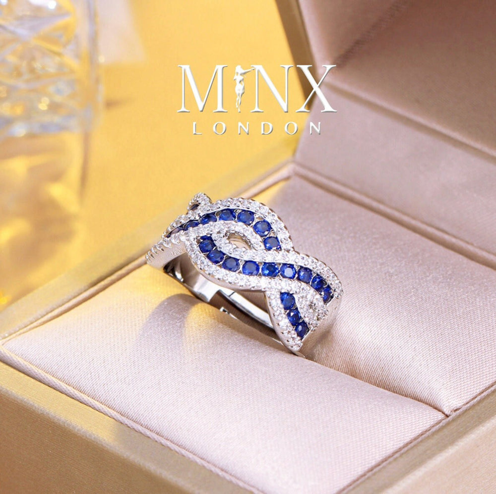 Blue Diamond Ring | Blue Diamond Rings | Womens Blue Diamond Ring | Mens Diamond Wedding Ring | Womens Baguette Ring | Infinity Ring