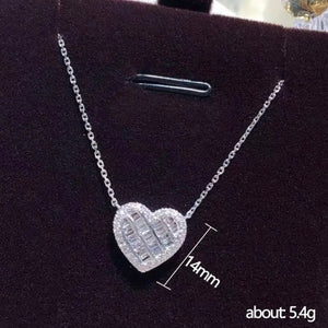 Diamond Heart Necklace | Womens Diamond Necklace | Heart Necklace with Diamonds | Heart Pendant  | Heart Necklace Silver | Heart Pendants