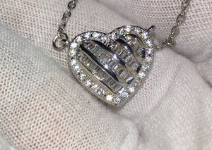 Diamond Heart Necklace | Womens Diamond Necklace | Heart Necklace with Diamonds | Heart Pendant  | Heart Necklace Silver | Heart Pendants