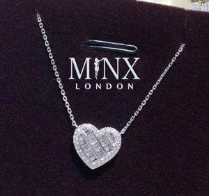Diamond Heart Necklace | Womens Diamond Necklace | Heart Necklace with Diamonds | Heart Pendant  | Heart Necklace Silver | Heart Pendants