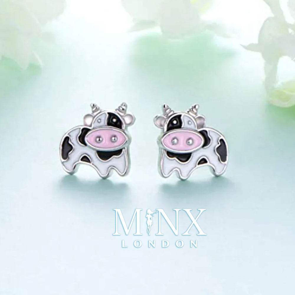 Cow Earrings | Cow Ear Studs | Womens Earrings | Cow Print Jewelry | Ear Studs | Womens Animal Ear Studs | Charm Earrings | Cow Print