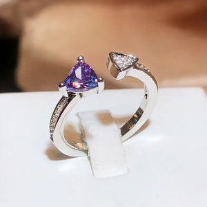 Trilliant Cut Ring | Purple Diamond Ring | Purple Diamond Engagement Ring | Purple Amethyst Ring | Purple Sapphire Ring | Purple Gem Ring