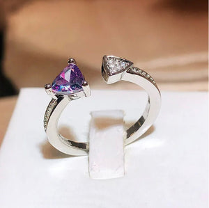 Trilliant Cut Ring | Purple Diamond Ring | Purple Diamond Engagement Ring | Purple Amethyst Ring | Purple Sapphire Ring | Purple Gem Ring