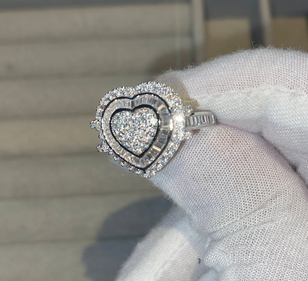 Womens Moissanite Ring | Moissanite Diamond Engagement Ring | Diamond Heart Ring | Womens Engagement Ring | Heart Ring | Moissanite Ring