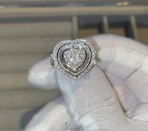 Womens Moissanite Ring | Moissanite Diamond Engagement Ring | Diamond Heart Ring | Womens Engagement Ring | Heart Ring | Moissanite Ring