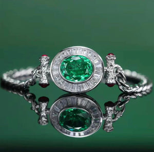 
            
                Load image into Gallery viewer, Womens Bracelet | Diamond Bracelet | Womens Diamond Bracelet | Green Gemstone Bracelet | Green Diamond Bracelet | Womens Silver Bracelets
            
        