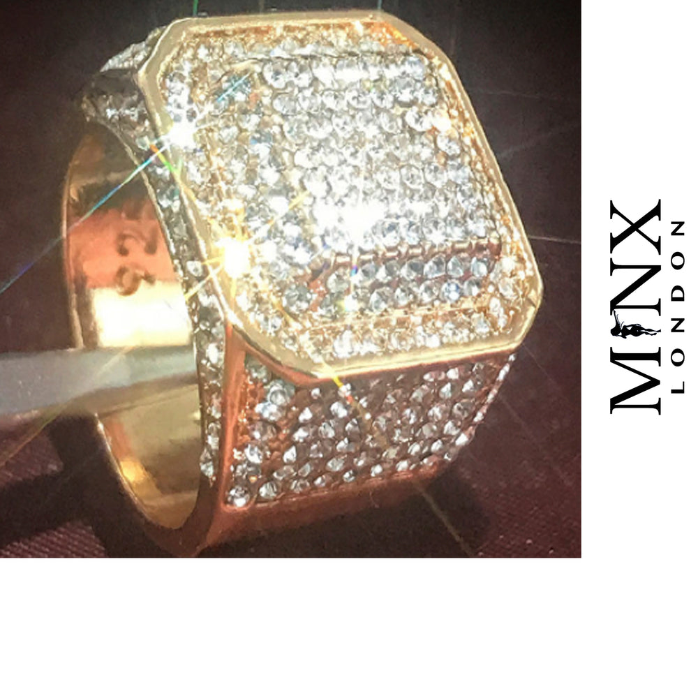 
            
                Load image into Gallery viewer, Big Iced Out Rings | Mens Gold Ring | Mens Big Gold Ring
            
        