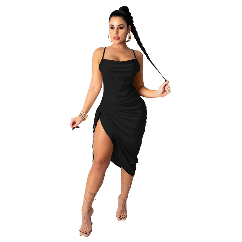 
            
                Load image into Gallery viewer, black satin dress
            
        