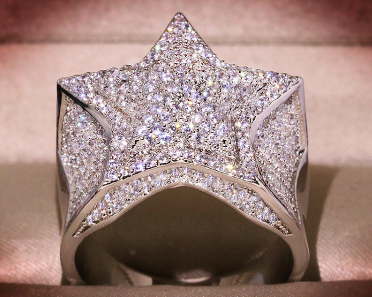 Iced Out Star Ring | Star Ring | Iced Out Ring £25 – Minx London