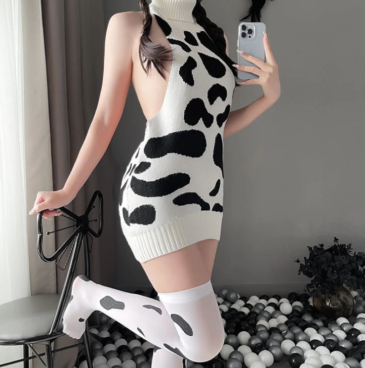 
            
                Load image into Gallery viewer, womens cow print lingerie
            
        