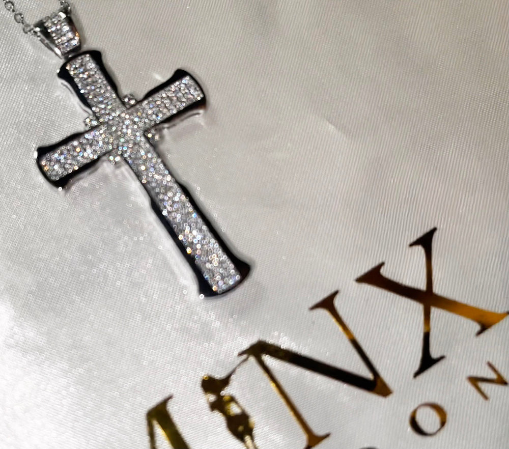 womens cross necklace silver